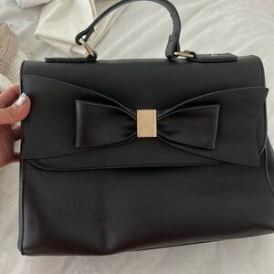 Bow black purse bag